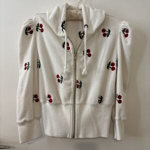 Vintage Betsy Johnson cherry fitted zip up hoodie